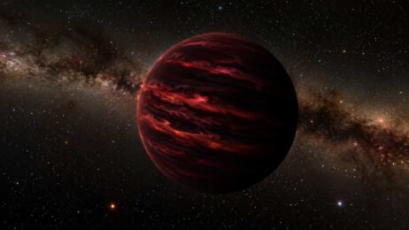 Dunkler Sturmplanet im Sternenmeer