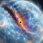 Kosmischer Sternenwirbel mit schwarzem Zentrum