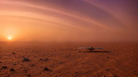 Marslander im roten Dämmerlicht