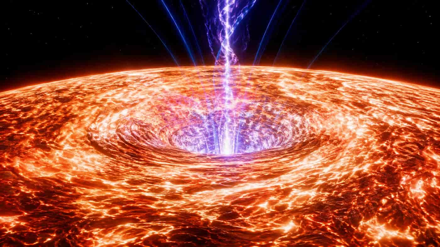 Plasmavortex auf glühender Sternoberfläche