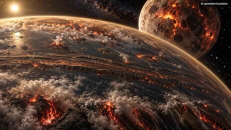 Der Mond als heimlicher Bildhauer: Wie sein Rückzug die erste Kruste der Erde verformte Hadeische Erde unter glühendem Mond