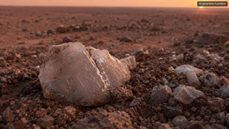 Salzkristalle auf dem Mars: Diese winzige Wasserfalle könnte den Tag überstehen Kristall im roten Marsstaub