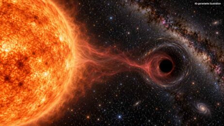 Riesensonne und verborgenes Schwarzes Loch
