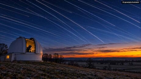 Die unbequeme Wahrheit über Starlink & Co.: Zu helle Satelliten sind die Regel Sternwarte unter kreuzenden Satellitenspuren